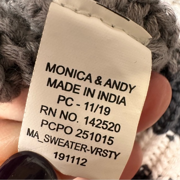 Monica & Andy Boys 2T Button Up Cardigan Sweater Gray Organic Cotton Collegiate - Picture 8 of 9
